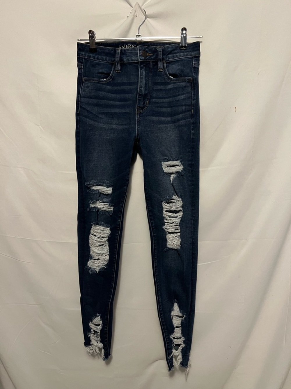 American Eagle Hi-Rise Distressed Jeggings Denim Jeans – Size 4 - Picture 2 of 6